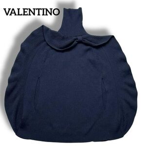 EUC RED VALENTINO poncho cape knit wool Turtleneck Sweater